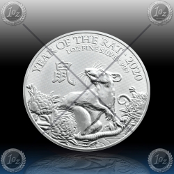 1oz V. BRITANIJA 2 Pounds 2020 "Year of the Rat" UNC